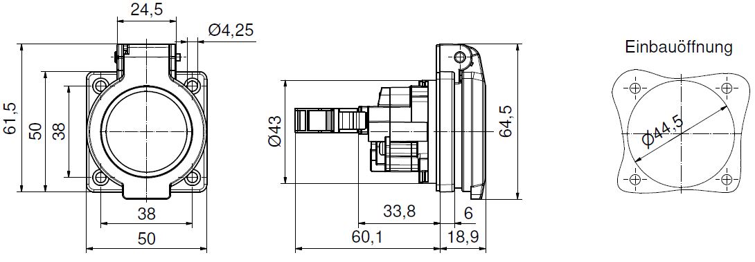 flange 50x50 with auxiliary contact normally open