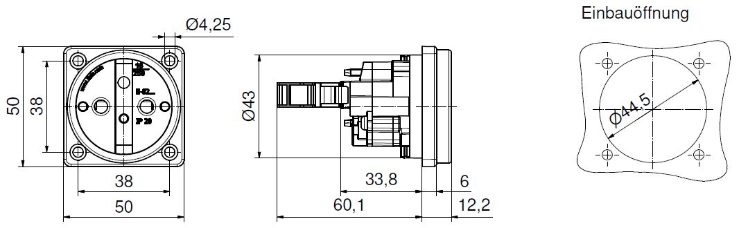 flange 50x50 with auxiliary contact normally open